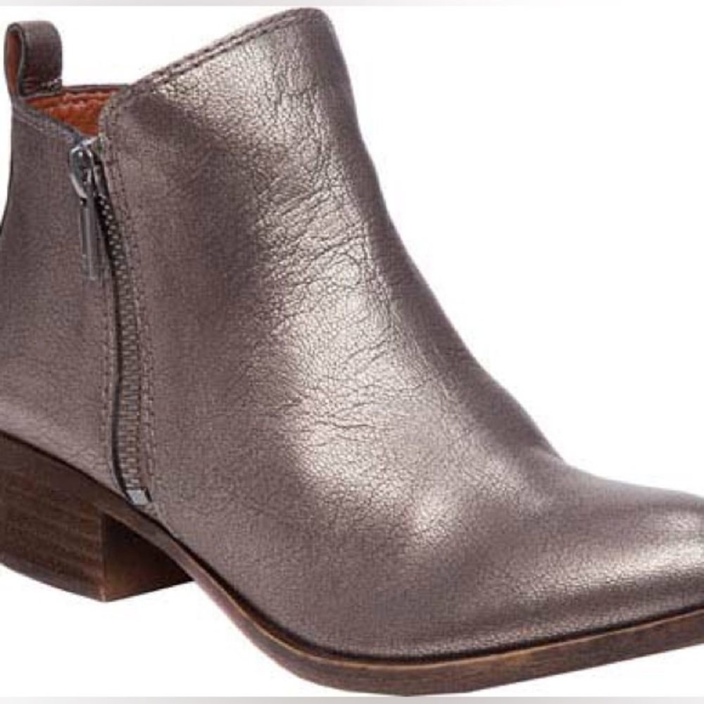 LUCKY BRAND Metallic Basel Ankle Bootie Double Zip Women’s size 7.5